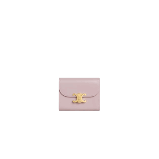Small Flap Wallet Triomphe. Authentic quality luxury bag crafted in genuine leather comes with authenticity card, dust bag and gift bag. Small in Size, Grand in Style. Discover timeless sophistication in the palm of your hand with the *ELINE Small Flap Wallet TRIOMPHE in shiny calfskin. Meticulously crafted from luxurious leather, this compact beauty showcases the iconic Triomphe clasp in gold-tone metal, a refined nod to Parisian heritage. Despite its petite size, it opens to reveal smart compartments for cards, bills, and coins—proving that style never compromises function. Whether tucked into your favorite designer bag or carried solo for a night out, this wallet is your everyday dose of quiet luxury.