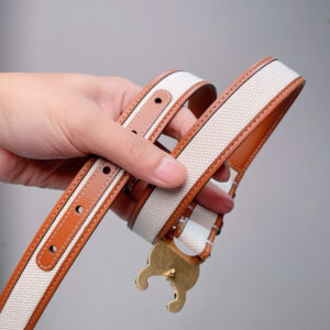 Border Triomphe Belt. Authentic quality luxury bag crafted in genuine leather comes with authenticity card, dust bag and gift bag. Where Parisian Precision Meets Effortless Elegance. The Border Triomphe Belt embodies Parisian refinement in its purest form. Crafted from luxurious smooth calfskin, this elegant accessory is framed by subtle contrasting borders that highlight its sleek lines and meticulous craftsmanship. At its center, the iconic Triomphe buckle—an emblem of *ELINE’s timeless heritage—adds a touch of golden sophistication. Whether paired with tailored trousers, a flowing dress, or high-waisted denim, this belt transforms any outfit into a statement of effortless elegance. A true symbol of quiet luxury, the Border Triomphe Belt is the ultimate finishing touch for those who appreciate understated glamour and modern French allure.