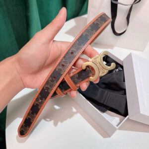 Border Triomphe Belt. Authentic quality luxury bag crafted in genuine leather comes with authenticity card, dust bag and gift bag. Where Parisian Precision Meets Effortless Elegance. The Border Triomphe Belt embodies Parisian refinement in its purest form. Crafted from luxurious smooth calfskin, this elegant accessory is framed by subtle contrasting borders that highlight its sleek lines and meticulous craftsmanship. At its center, the iconic Triomphe buckle—an emblem of *ELINE’s timeless heritage—adds a touch of golden sophistication. Whether paired with tailored trousers, a flowing dress, or high-waisted denim, this belt transforms any outfit into a statement of effortless elegance. A true symbol of quiet luxury, the Border Triomphe Belt is the ultimate finishing touch for those who appreciate understated glamour and modern French allure.