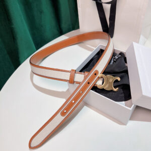 Border Triomphe Belt. Authentic quality luxury bag crafted in genuine leather comes with authenticity card, dust bag and gift bag. Where Parisian Precision Meets Effortless Elegance. The Border Triomphe Belt embodies Parisian refinement in its purest form. Crafted from luxurious smooth calfskin, this elegant accessory is framed by subtle contrasting borders that highlight its sleek lines and meticulous craftsmanship. At its center, the iconic Triomphe buckle—an emblem of *ELINE’s timeless heritage—adds a touch of golden sophistication. Whether paired with tailored trousers, a flowing dress, or high-waisted denim, this belt transforms any outfit into a statement of effortless elegance. A true symbol of quiet luxury, the Border Triomphe Belt is the ultimate finishing touch for those who appreciate understated glamour and modern French allure.