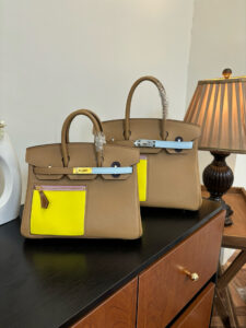 Swift Colormatic Uni Birkin. Authentic quality luxury bag crafted in genuine leather comes with authenticity card, dust bag and gift bag. Where Color Meets Craft — The Art of Birkin Reimagined. The Swift Colormatic Uni Birkin is a rare masterpiece of craftsmanship and color harmony. Expertly handcrafted from luxuriously soft Swift leather, this special-order Birkin reimagines classic sophistication with a playful, modern twist. Its thoughtful design includes a front zipper pocket, rear flat pocket, and the iconic short crossover flap secured by a signature turn-lock closure. Inside, a supple leather interior with both zipper and patch pockets ensures your essentials are beautifully organized. From its smooth texture to its meticulous detailing, the Swift Colormatic Uni Birkin is more than a handbag — it’s an exclusive statement of individuality and timeless *rmès artistry.