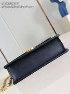 Wallet On Chain Rosy. Authentic quality luxury bag crafted in genuine leather comes with authenticity card, dust bag and gift bag. Rosy Elegance, Effortlessly Carried. Introducing the Wallet On Chain Rosy—a compact statement of modern elegance. Crafted from the House’s signature Monogram Empreinte leather, this chic piece brings timeless sophistication to any outfit. The design shines with a gold-toned LV Circle and a sleek chain strap, offering effortless shoulder carry for day or night. Despite its refined silhouette, the Rosy is smartly sized to hold your everyday must-haves, complete with three secure card slots to keep essentials organized. A perfect blend of luxury, versatility, and iconic craftsmanship—your new go-to accessory for every occasion.