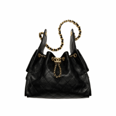 25 Small Handbag.  Authentic quality luxury bag crafted in genuine leather comes with authenticity card, dust bag and gift bag. Sleek, Sculptural, and Bold. A striking fusion of elegance and modernity, the *ANEL 25 Small is crafted in calfskin that catches the light with every curve. This piece from the Fall-Winter 2025/26 collection blends soft texture with architectural precision. Refined yet edgy, it features a gold-tone chain strap and double-C clasps, delivering the signature *ANEL aesthetic in a fresh, contemporary way. With a roomy interior, the 25 Small balances wearability and luxury — perfect for day-to-evening sophistication. Explore the essence of *ANEL in a design that celebrates texture, volume, and heritage.